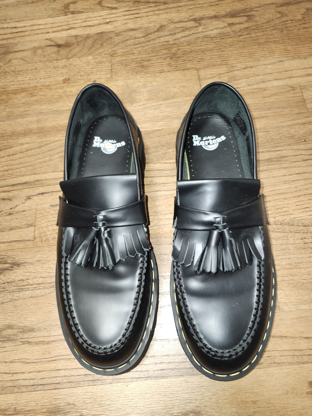 Dr. Martens Black Leather Tassel Loafers for Men